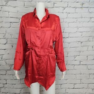 Frederick's Of Hollywood Vintage Red Satin Nightie
